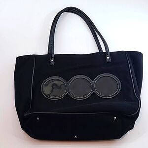 RED ENVELOPE - Black Canvas Three Photo Large Tote Bag